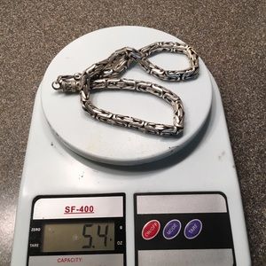 Heavy Bali Silver necklace 5.4 Oz 20in